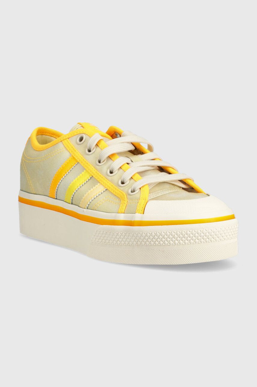 adidas Originals Teniske Nizza Platform ženske zelena barva - Pepit.si