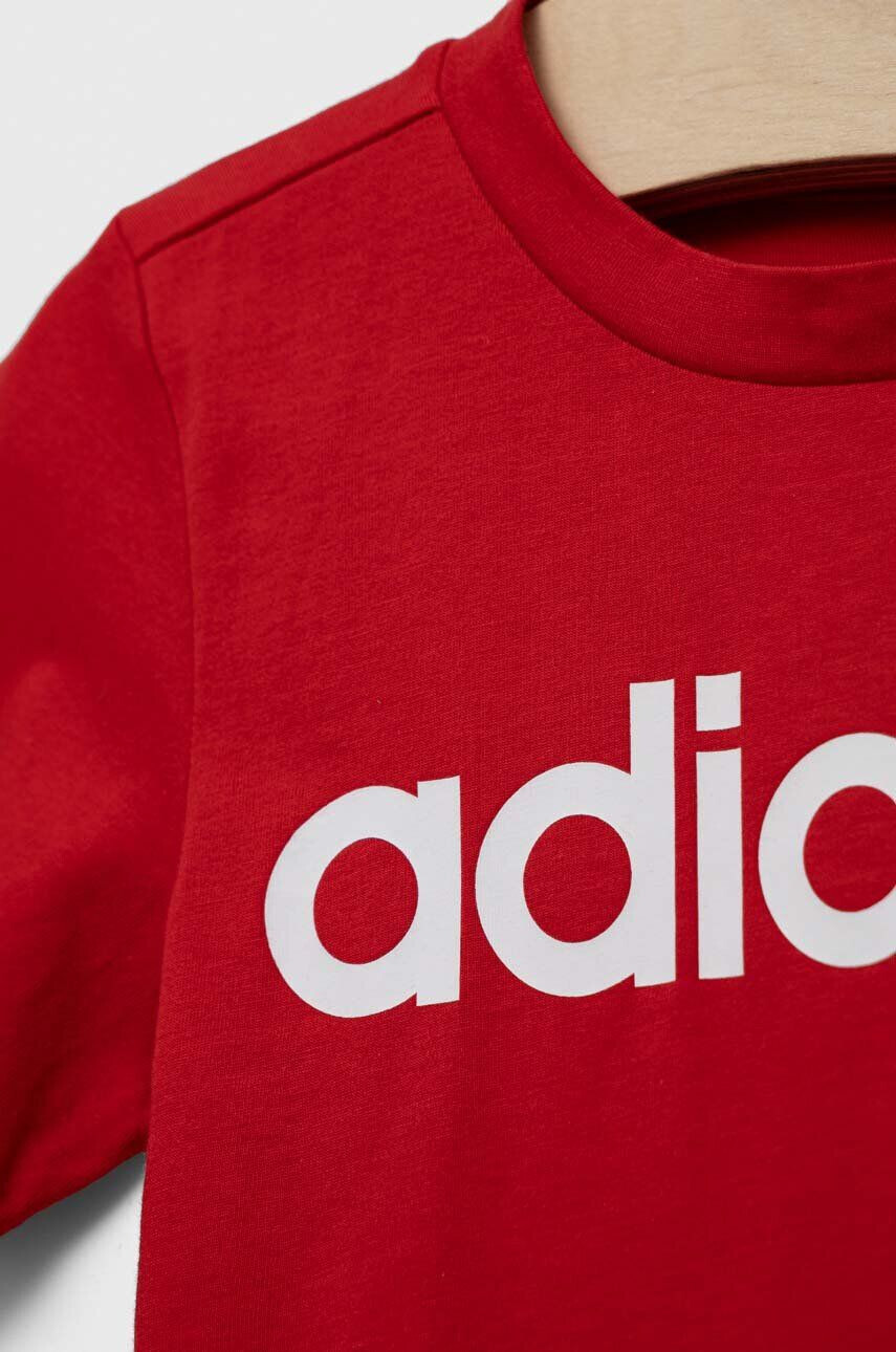 adidas Otroška bombažna kratka majica U LIN rdeča barva - Pepit.si