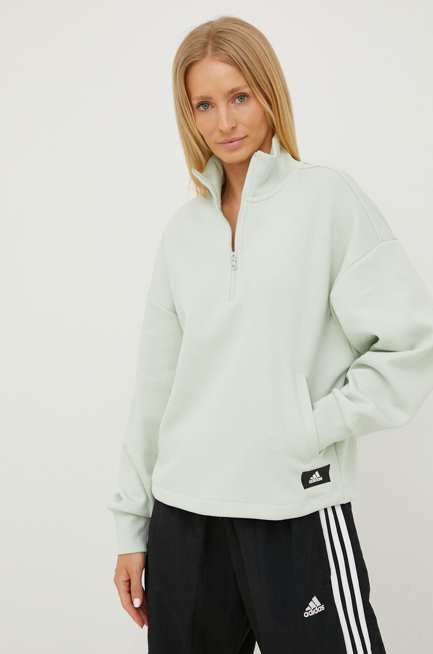 adidas Performance Bluza ženska zelena barva - Pepit.si