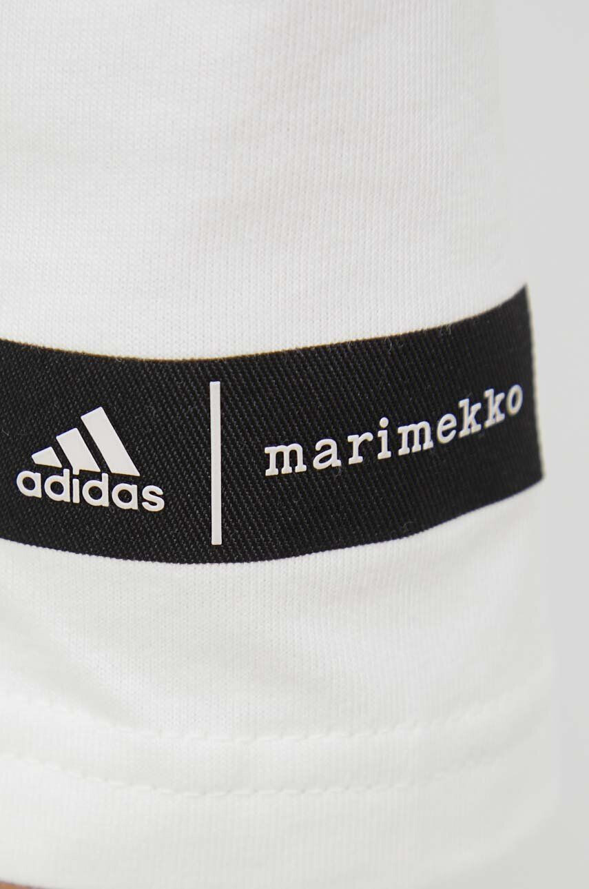 adidas Performance Bombažna kratka majica x Marimekko bela barva - Pepit.si