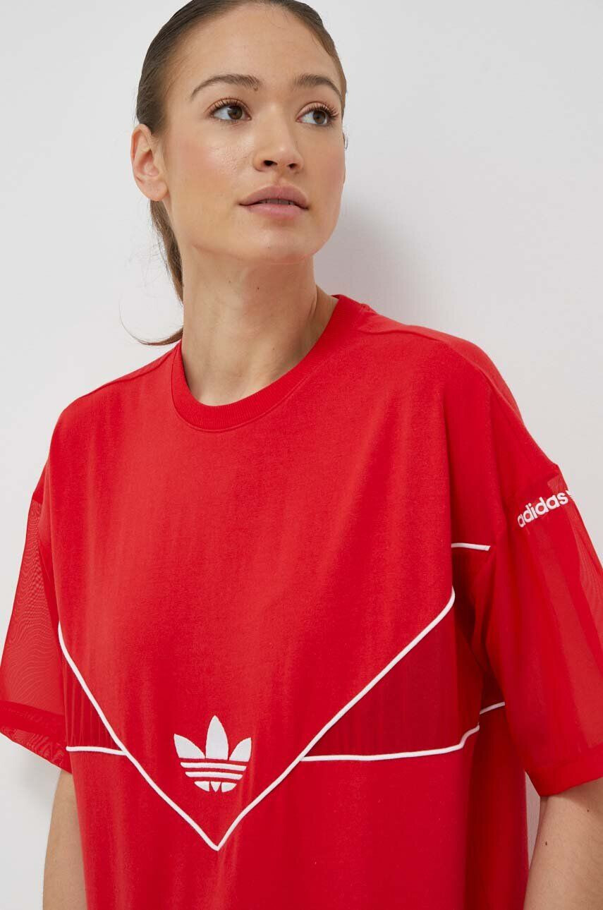 adidas Originals Kratka majica ženski rdeča barva - Pepit.si