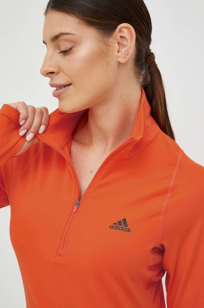 adidas Performance Majica z dolgimi rokavi za tek Run Fast oranžna barva - Pepit.si