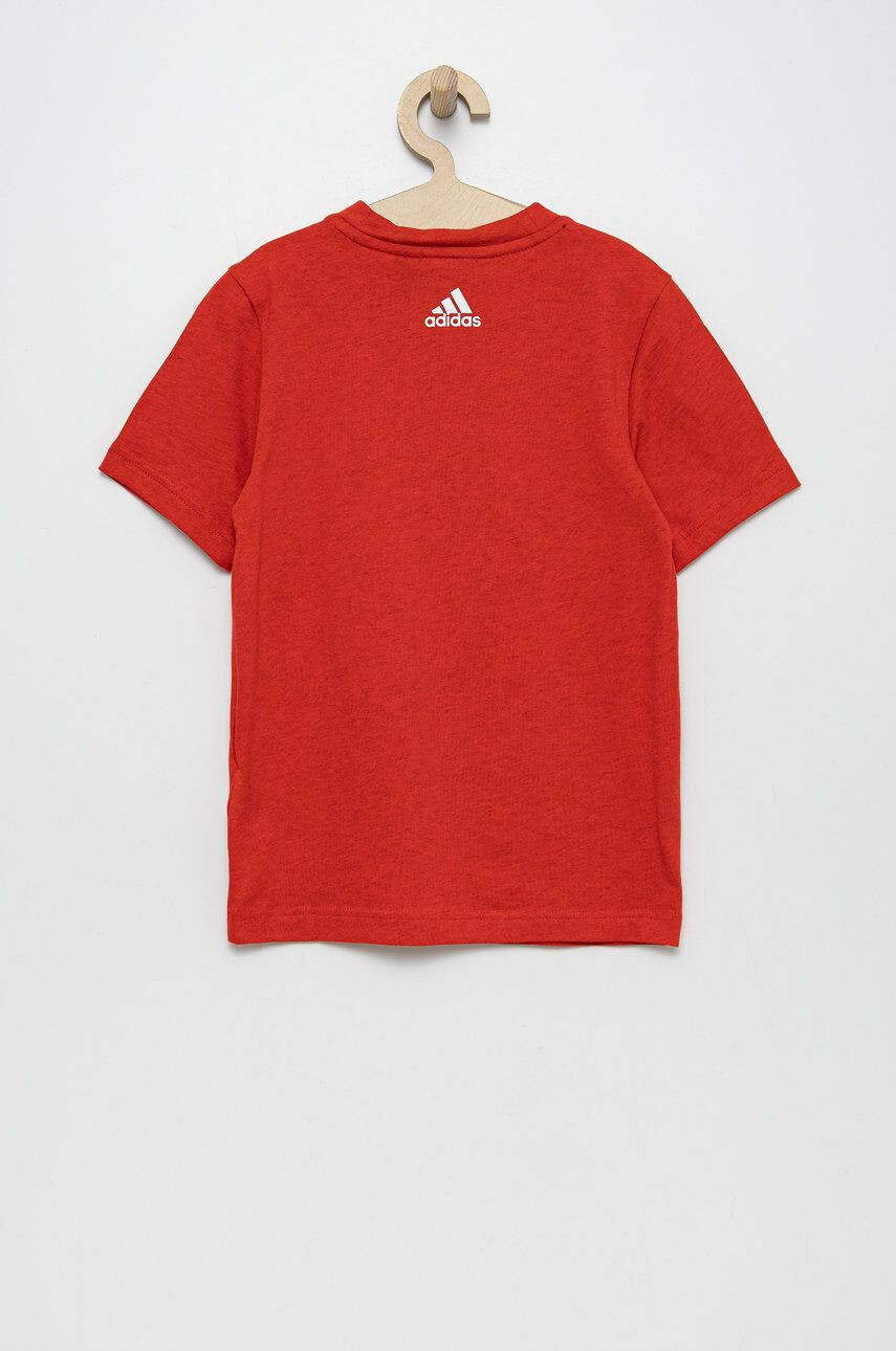 adidas Performance Otroški bombažen t-shirt rdeča barva - Pepit.si