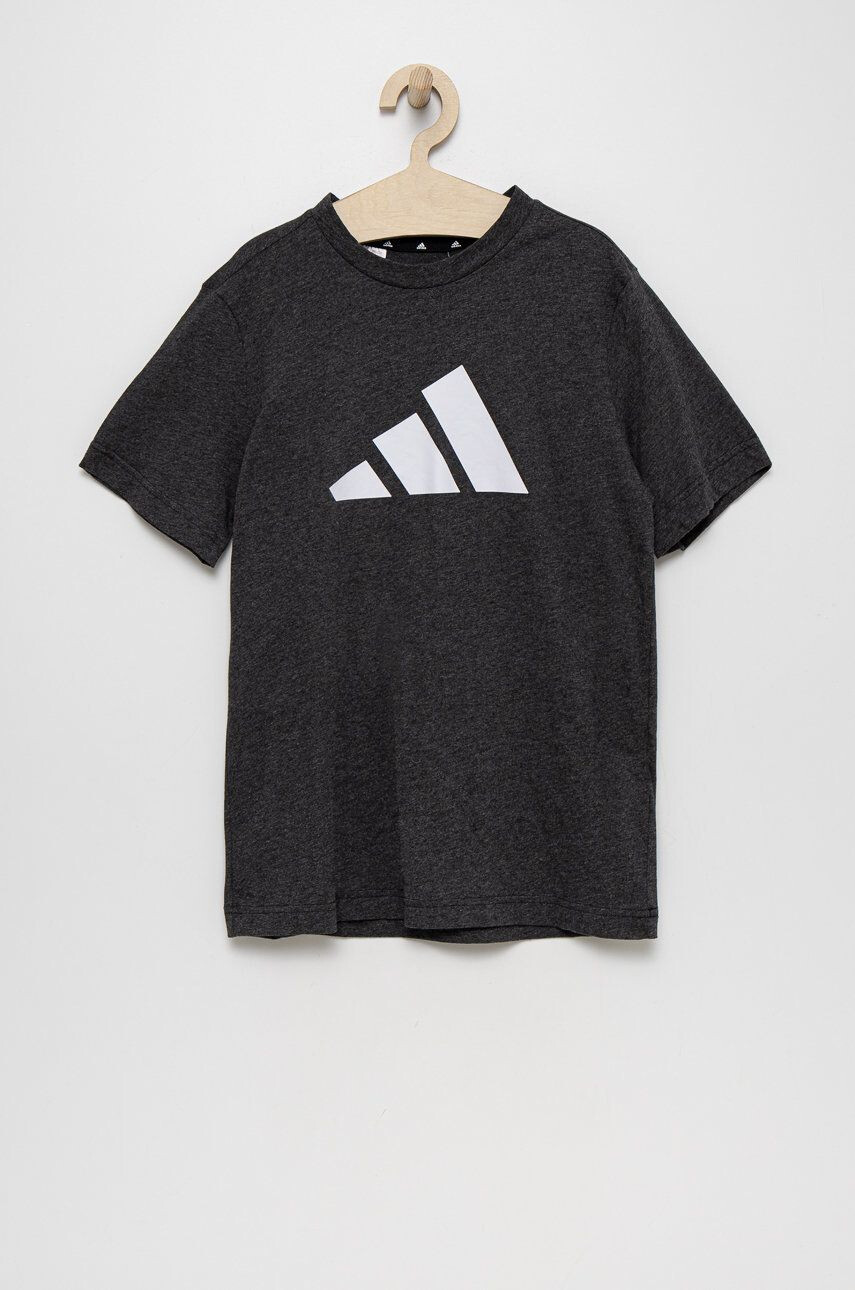 adidas Performance Otroški bombažen t-shirt siva barva - Pepit.si