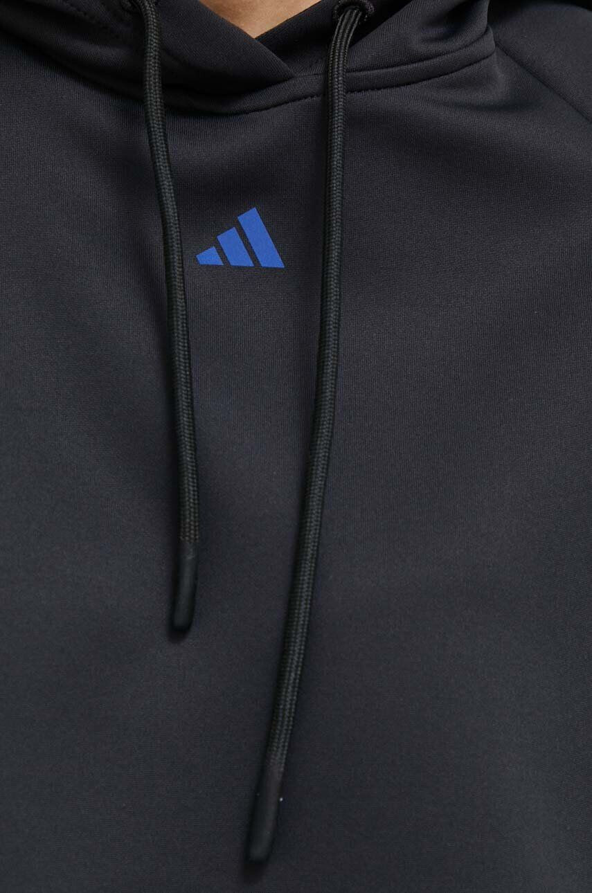 adidas Performance Pulover za vadbo črna barva s kapuco - Pepit.si