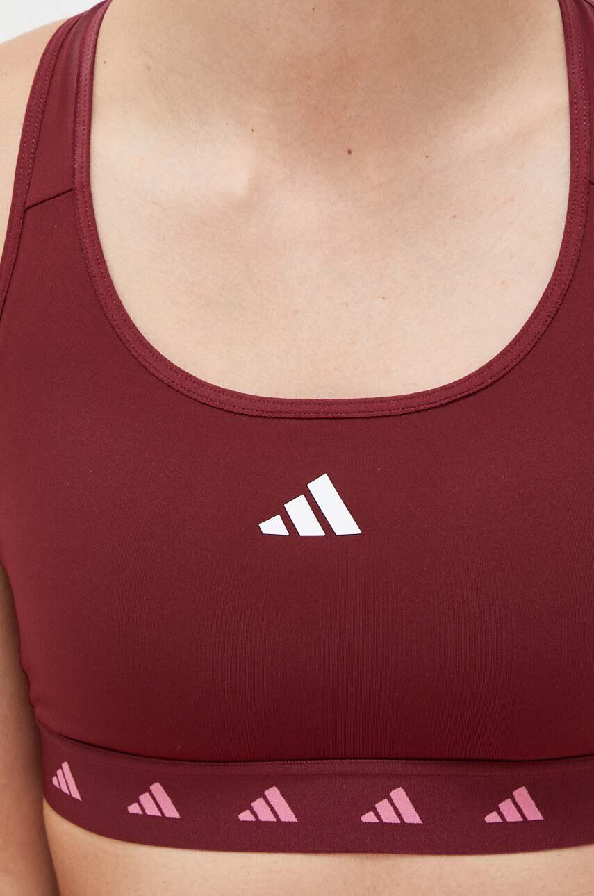 adidas Performance Športni modrček Powerreact bordo barva - Pepit.si