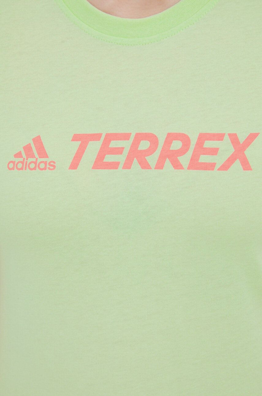 adidas TERREX Bombažen t-shirt zelena barva - Pepit.si