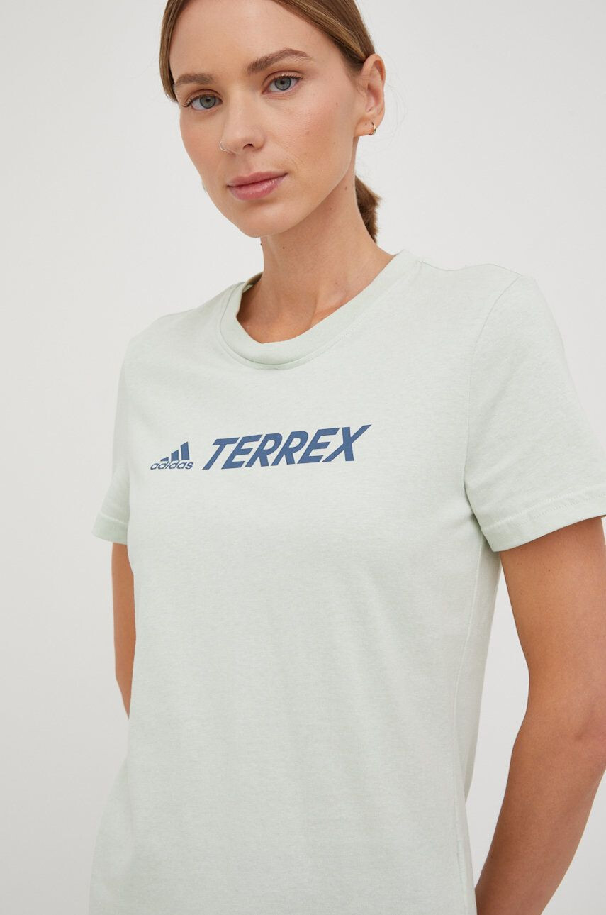 adidas TERREX Kratka majica Classic Logo ženska zelena barva - Pepit.si