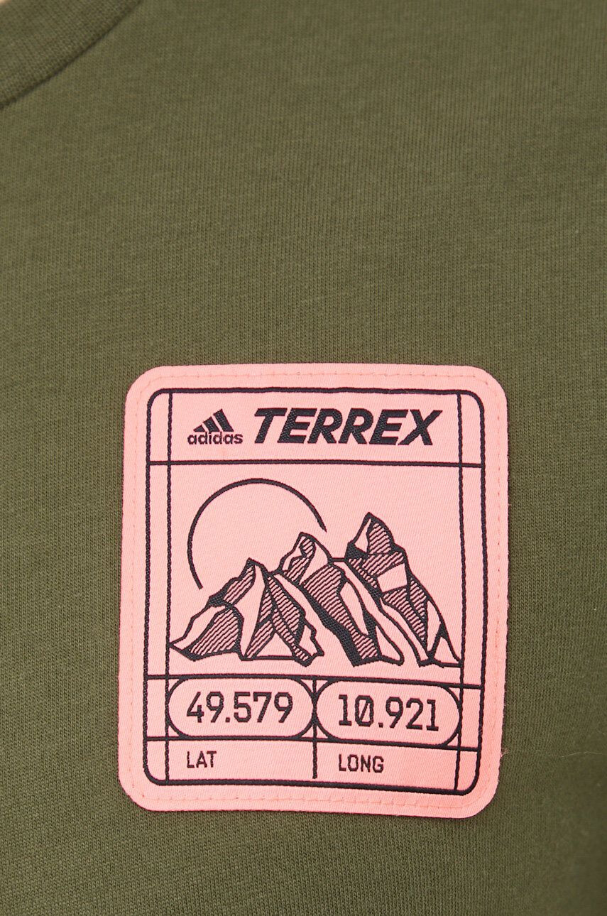 adidas TERREX Kratka majica Patch Mountain ženska zelena barva - Pepit.si