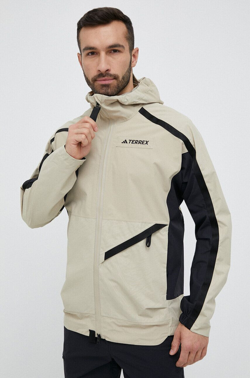 adidas TERREX Outdoor jakna Utilitas bež barva - Pepit.si