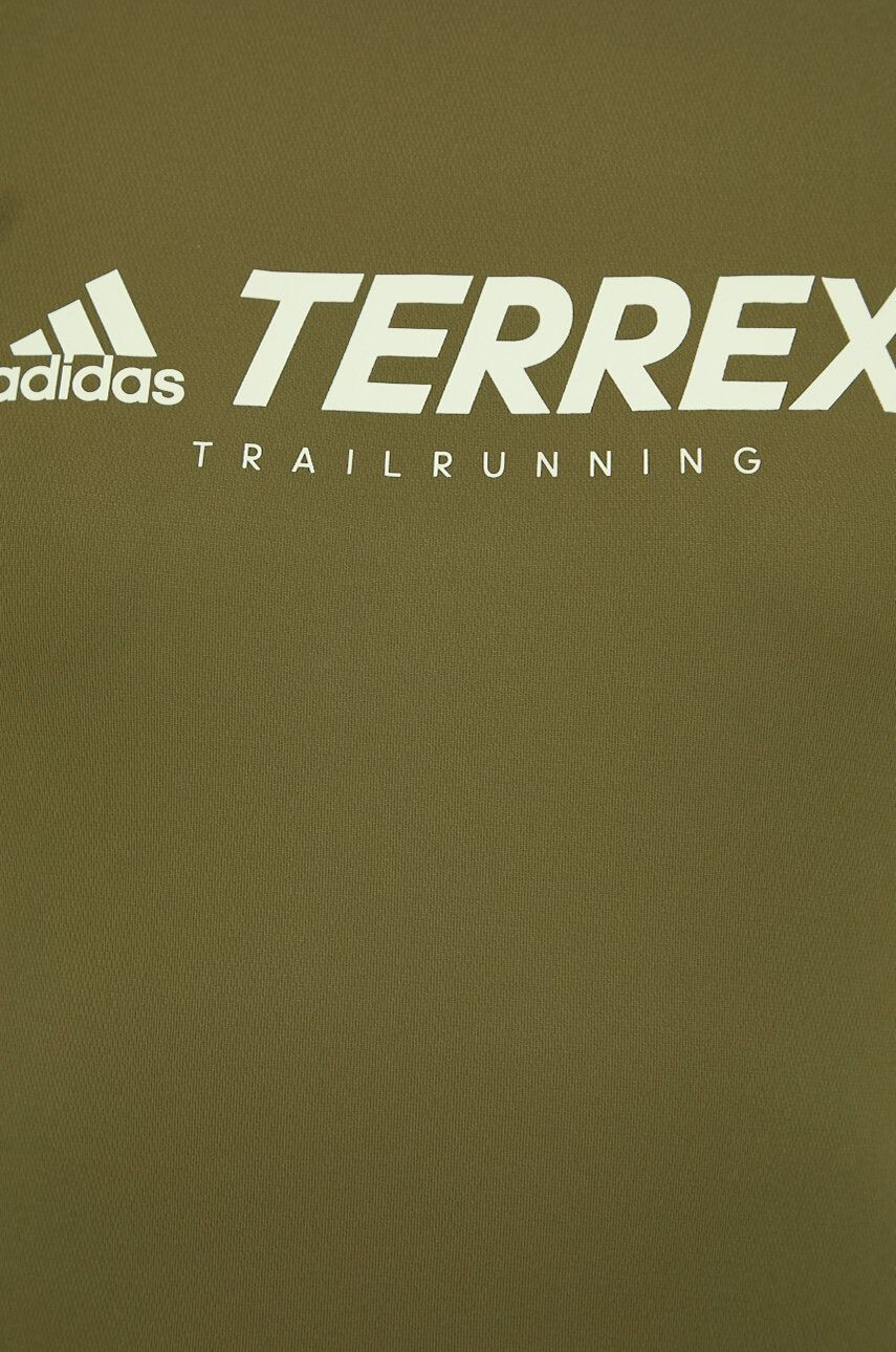 adidas TERREX Športna majica z dolgimi rokavi Trail zelena barva - Pepit.si