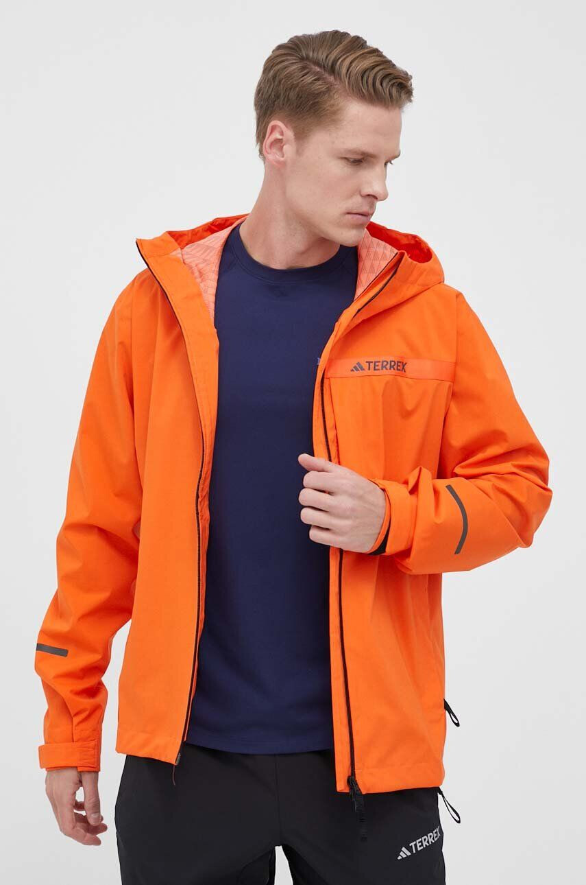 adidas TERREX Vodoodporna jakna Multi Rain.RDY moška oranžna barva - Pepit.si