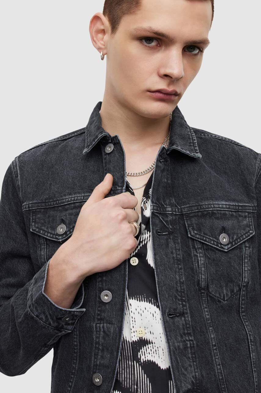 AllSaints jeans jakna moška črna barva - Pepit.si