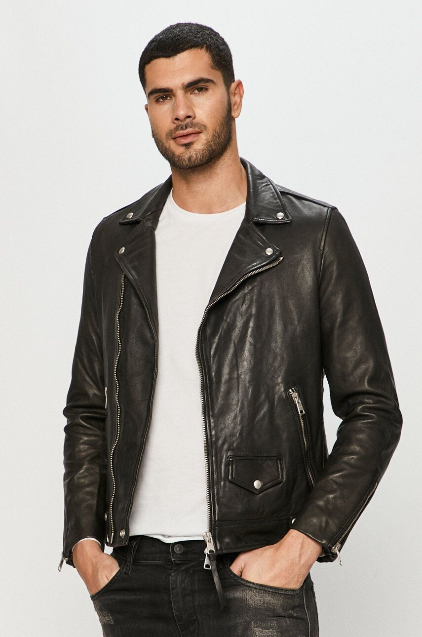 AllSaints usnjena jakna Milo Biker - Pepit.si