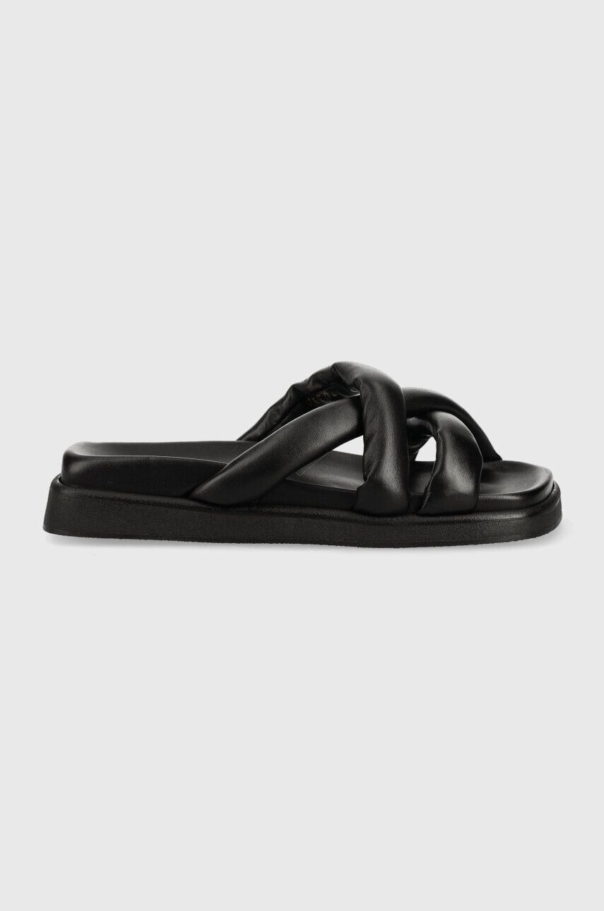 Alohas Usnjeni natikači Slip On Cross ženski črna barva S00202.25 - Pepit.si