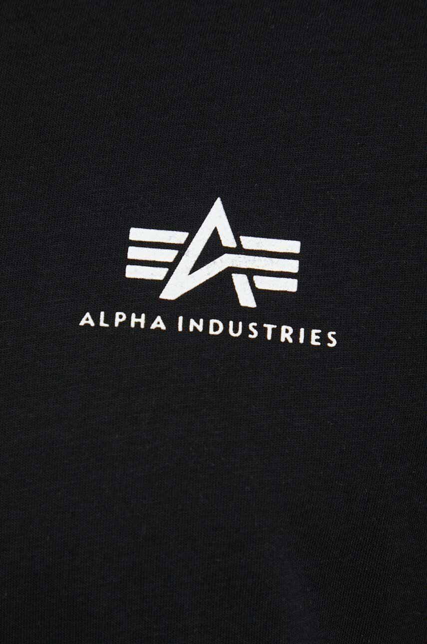 Alpha Industries Bombažna kratka majica črna barva - Pepit.si