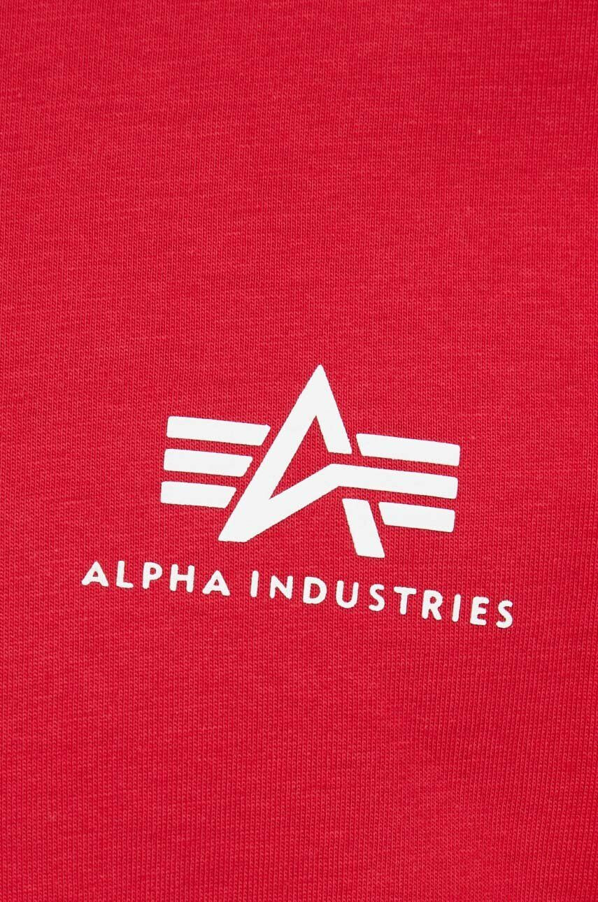 Alpha Industries Bombažna kratka majica rdeča barva - Pepit.si