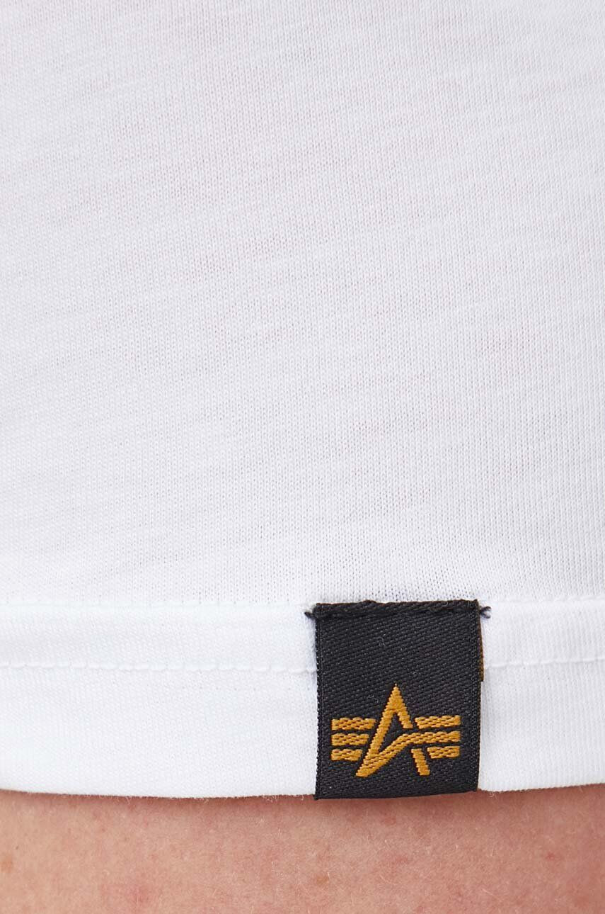 Alpha Industries Bombažna kratka majica Koszulka Alpha Label T 118502 09 bela barva - Pepit.si