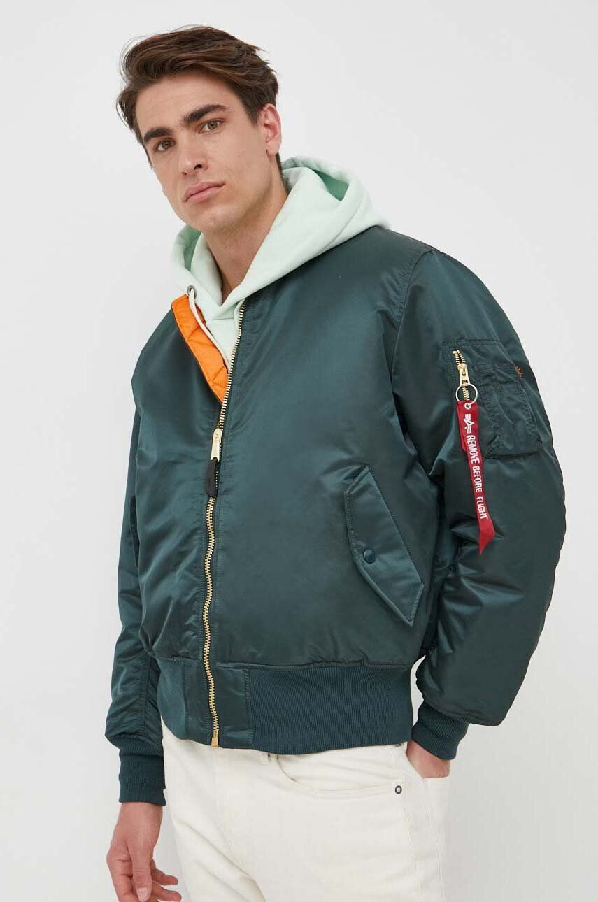 Alpha Industries Dvostranska bomber jakna moška zelena barva - Pepit.si