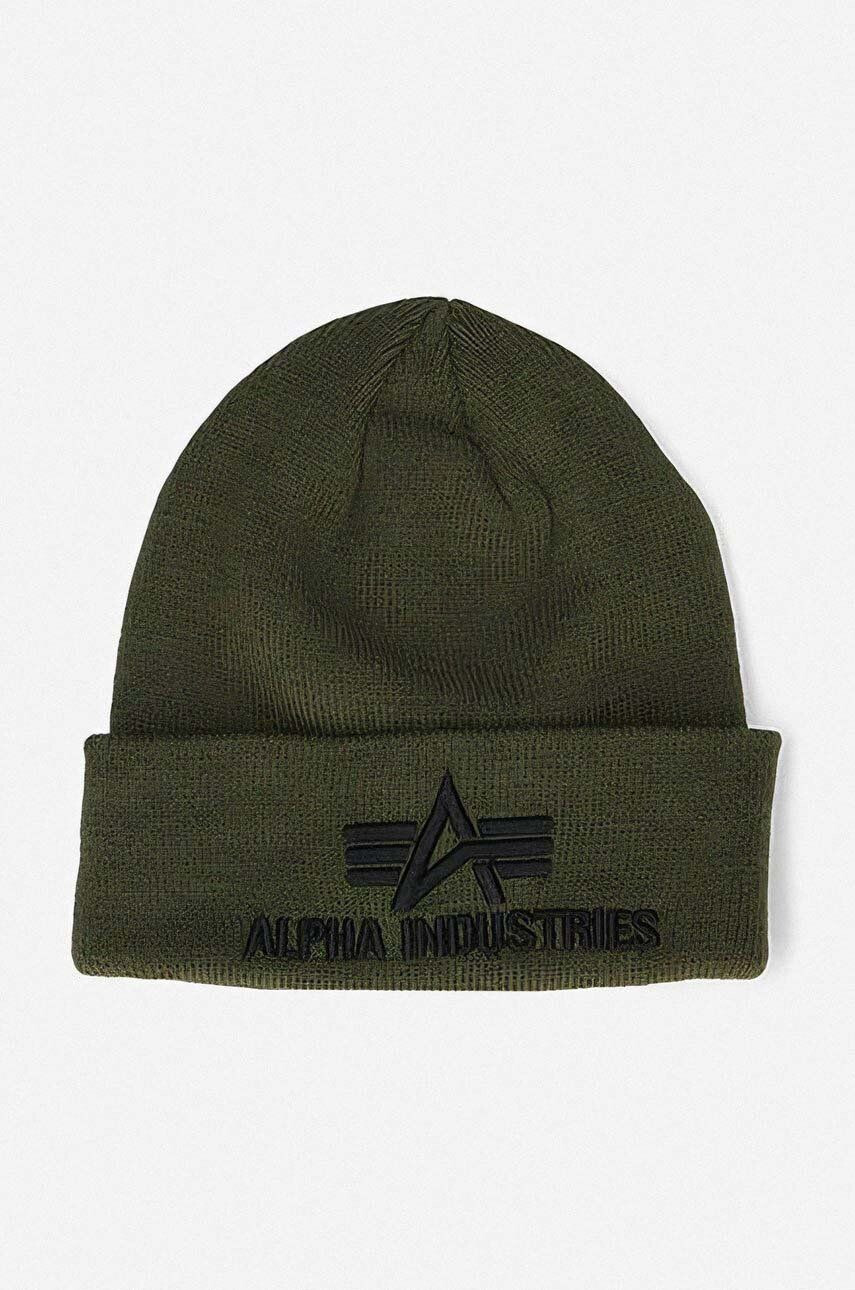 Alpha Industries Kapa 3D Beanie zelena barva - Pepit.si