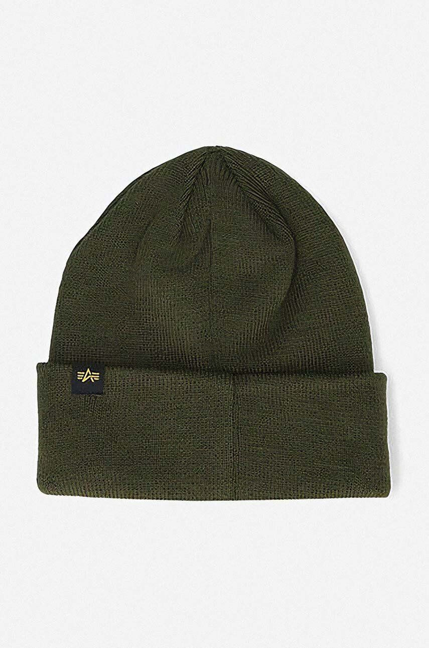 Alpha Industries Kapa 3D Beanie zelena barva - Pepit.si