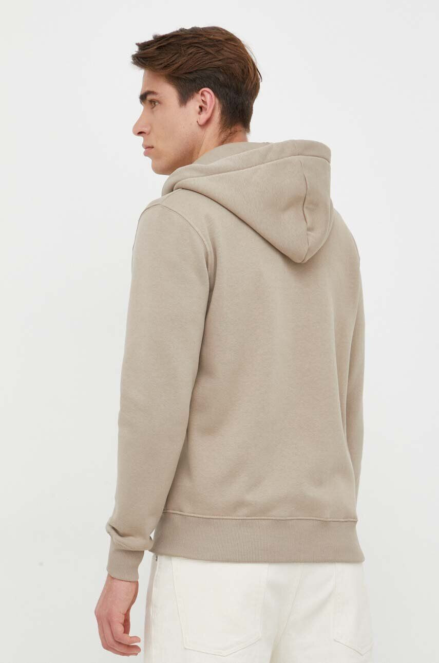 Alpha Industries Pulover moška bež barva s kapuco - Pepit.si