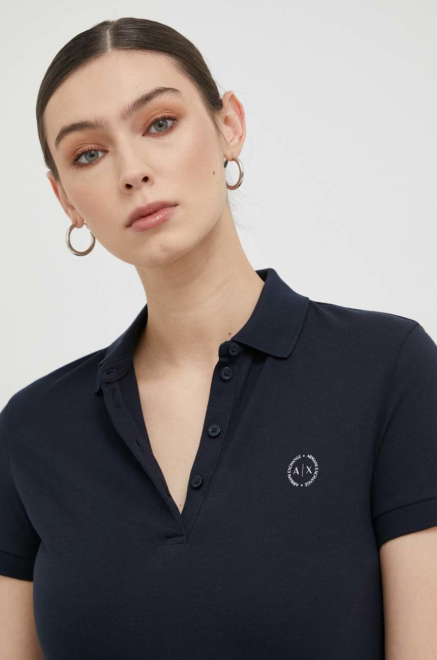 Armani Exchange Bombažen polo bela barva - Pepit.si