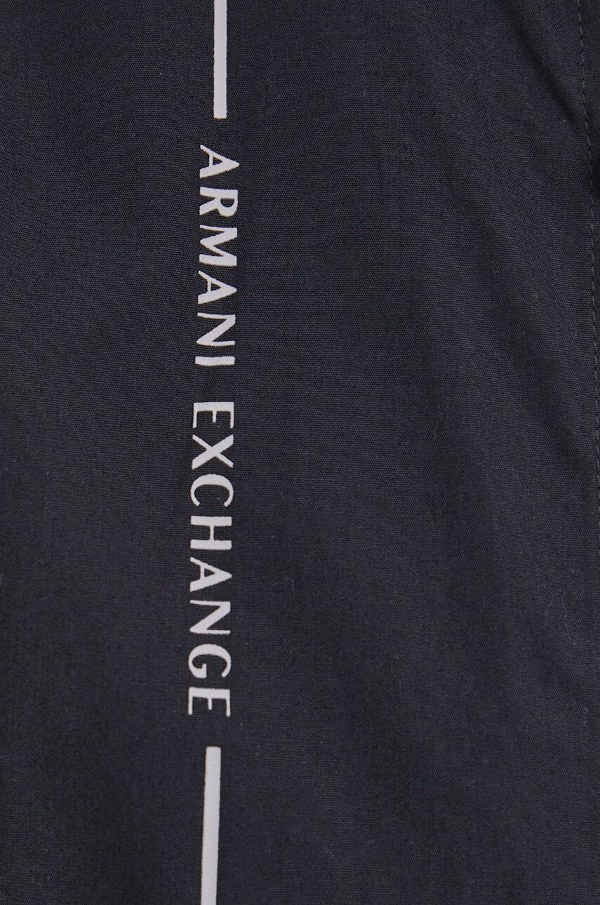 Armani Exchange Bombažna srajca moška črna barva - Pepit.si