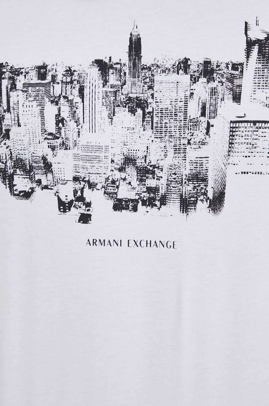 Armani Exchange Kratka majica ženski bela barva - Pepit.si