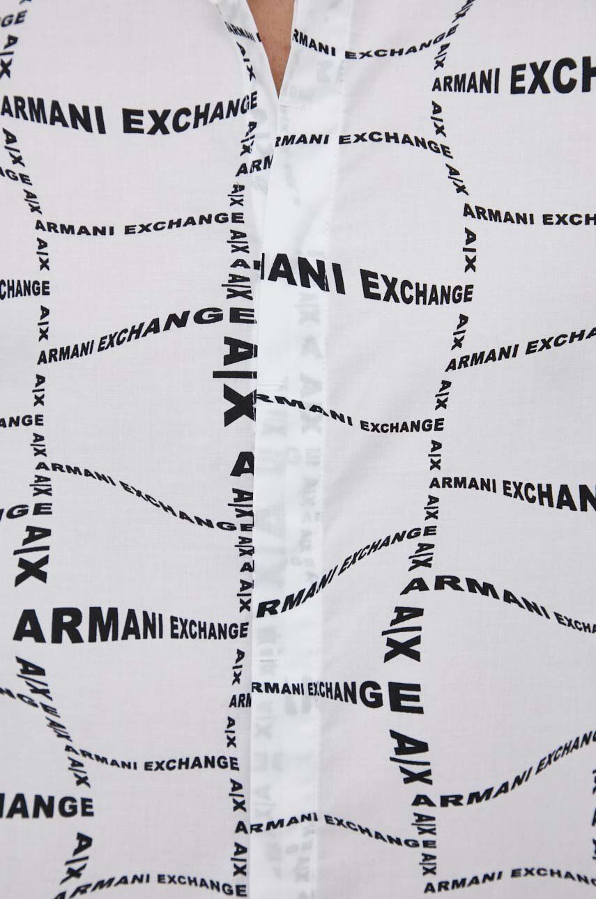 Armani Exchange Srajca moška bela barva - Pepit.si