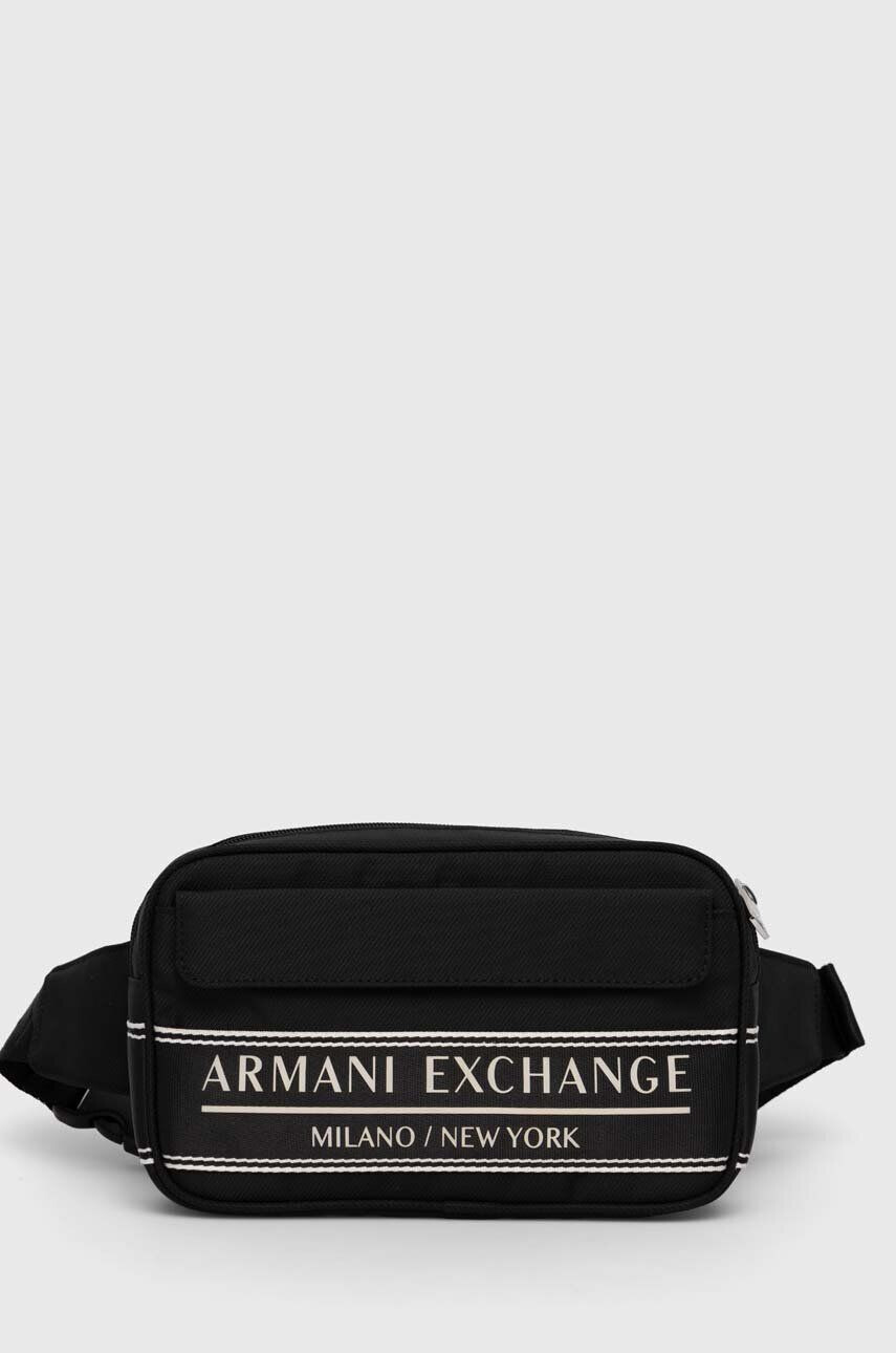 Armani Exchange Torbica za okoli pasu zelena barva - Pepit.si