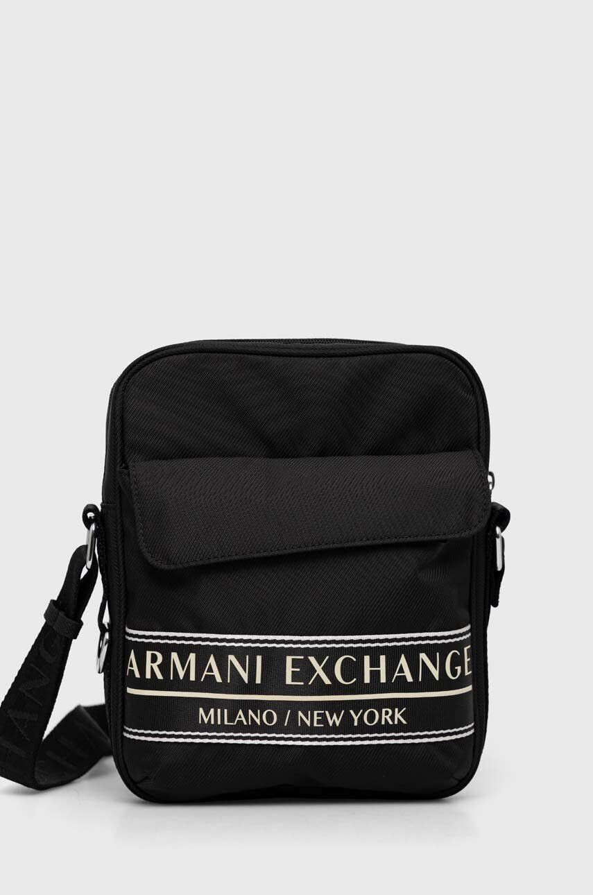 Armani Exchange Torbica za okoli pasu črna barva - Pepit.si