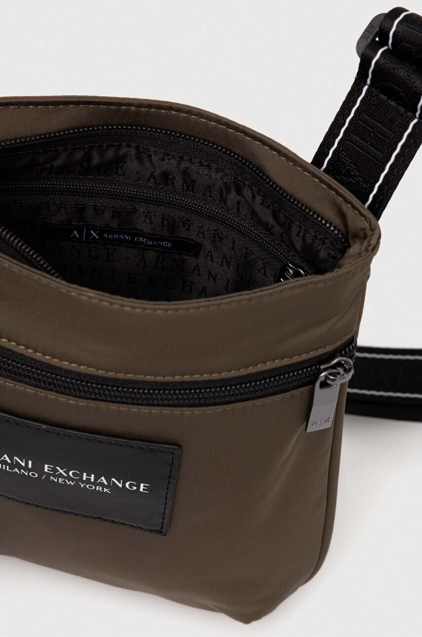 Armani Exchange Torbica za okoli pasu zelena barva - Pepit.si