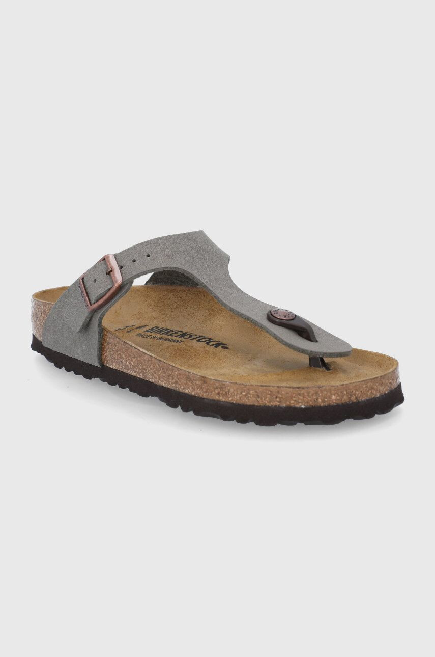 Birkenstock Japonke Gizeh ženske zelena barva 1025457 - Pepit.si