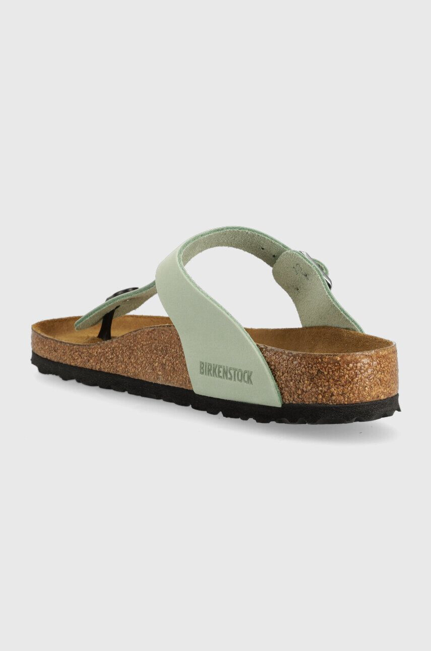 Birkenstock Japonke iz semiša Gizeh SFB ženske zelena barva - Pepit.si