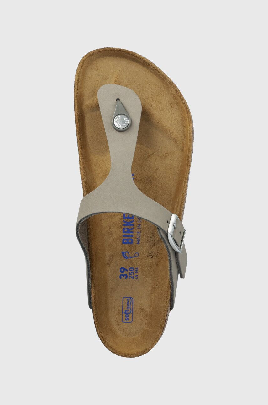 Birkenstock Japonke iz semiša ženski siva barva - Pepit.si