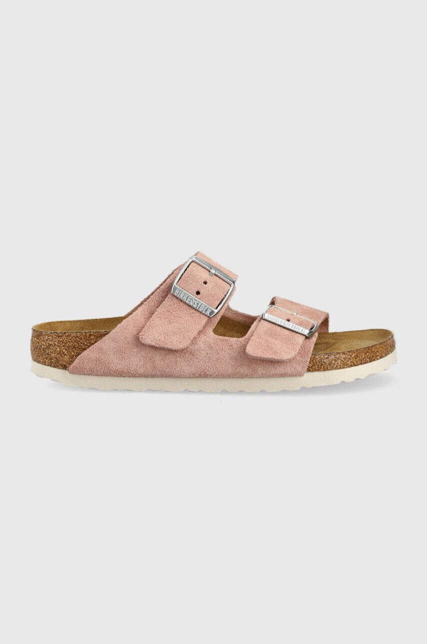 Birkenstock Natikači iz semiša Arizona Sfb ženski roza barva - Pepit.si