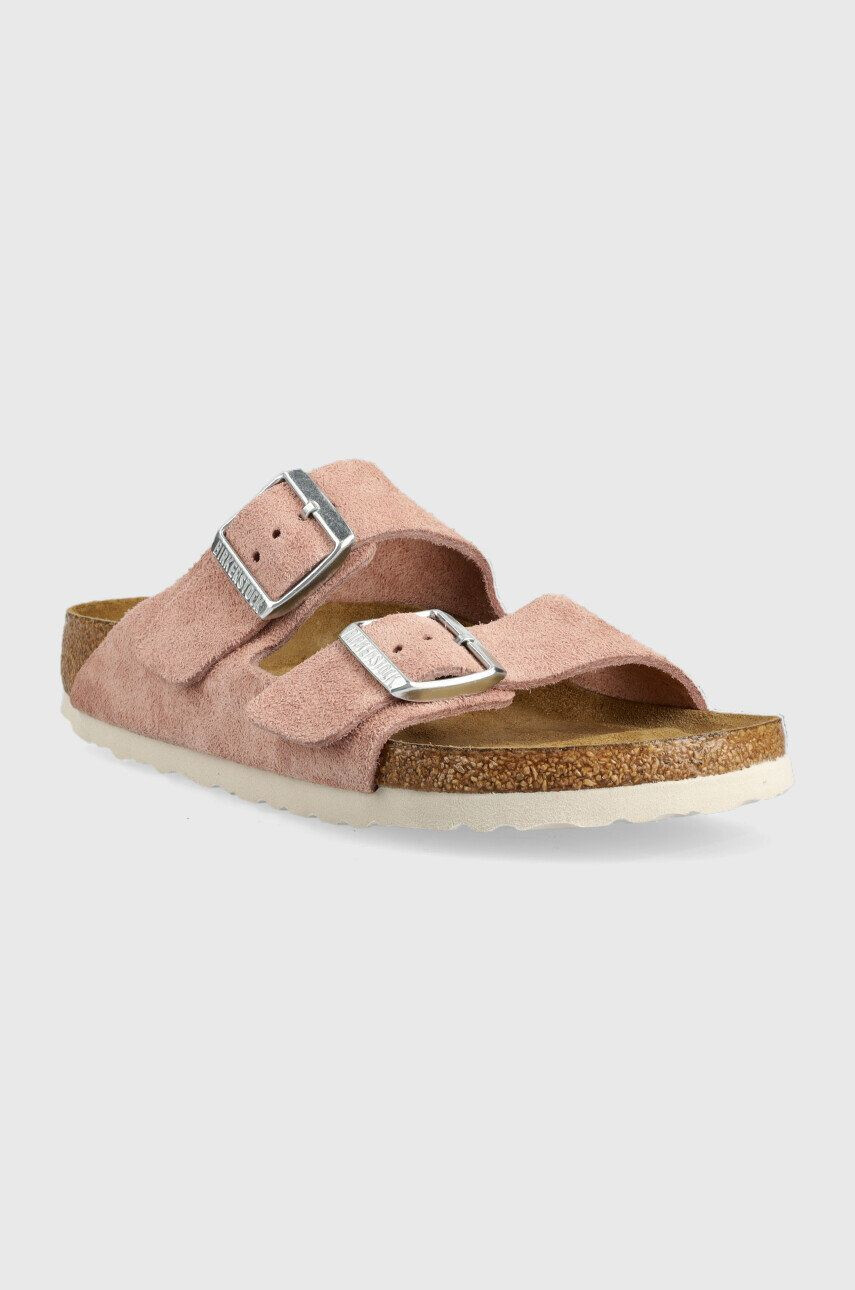 Birkenstock Natikači iz semiša Arizona Sfb ženski roza barva - Pepit.si