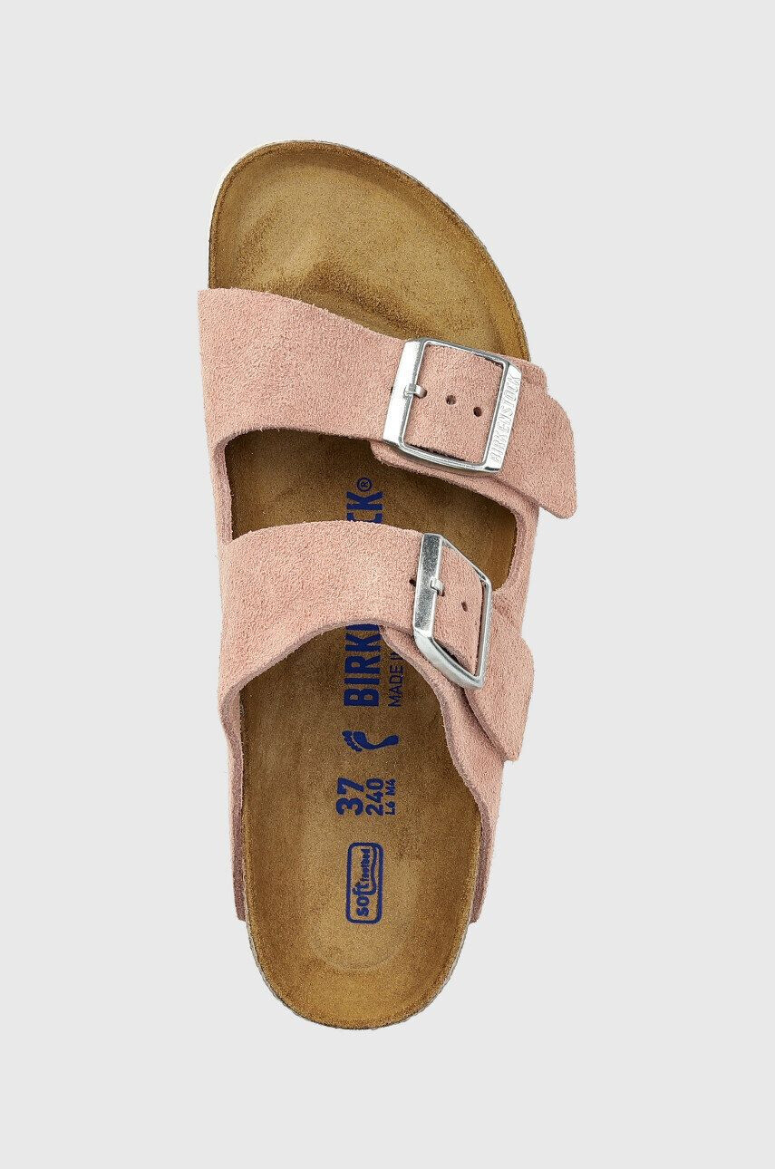 Birkenstock Natikači iz semiša Arizona Sfb ženski roza barva - Pepit.si