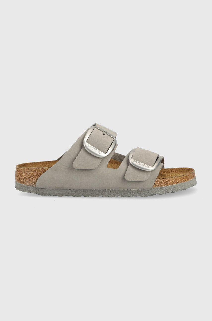 Birkenstock Natikači iz semiša Arizona Big Buckle ženski siva barva - Pepit.si