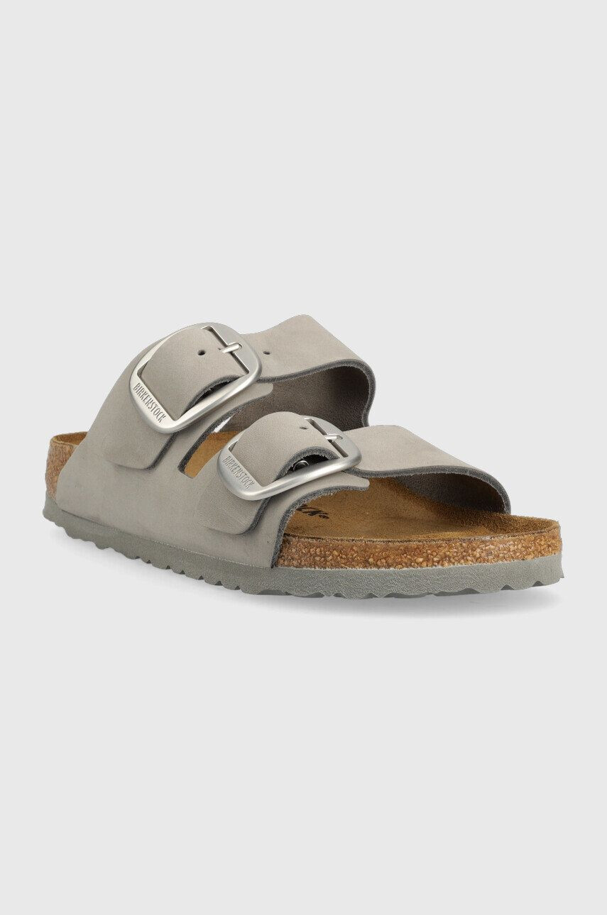 Birkenstock Natikači iz semiša Arizona Big Buckle ženski siva barva - Pepit.si