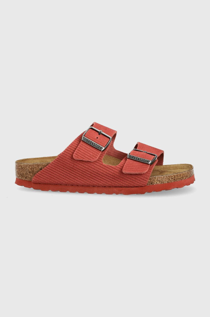 Birkenstock Natikači iz semiša Arizona Corduroy ženski rdeča barva 1026102 - Pepit.si