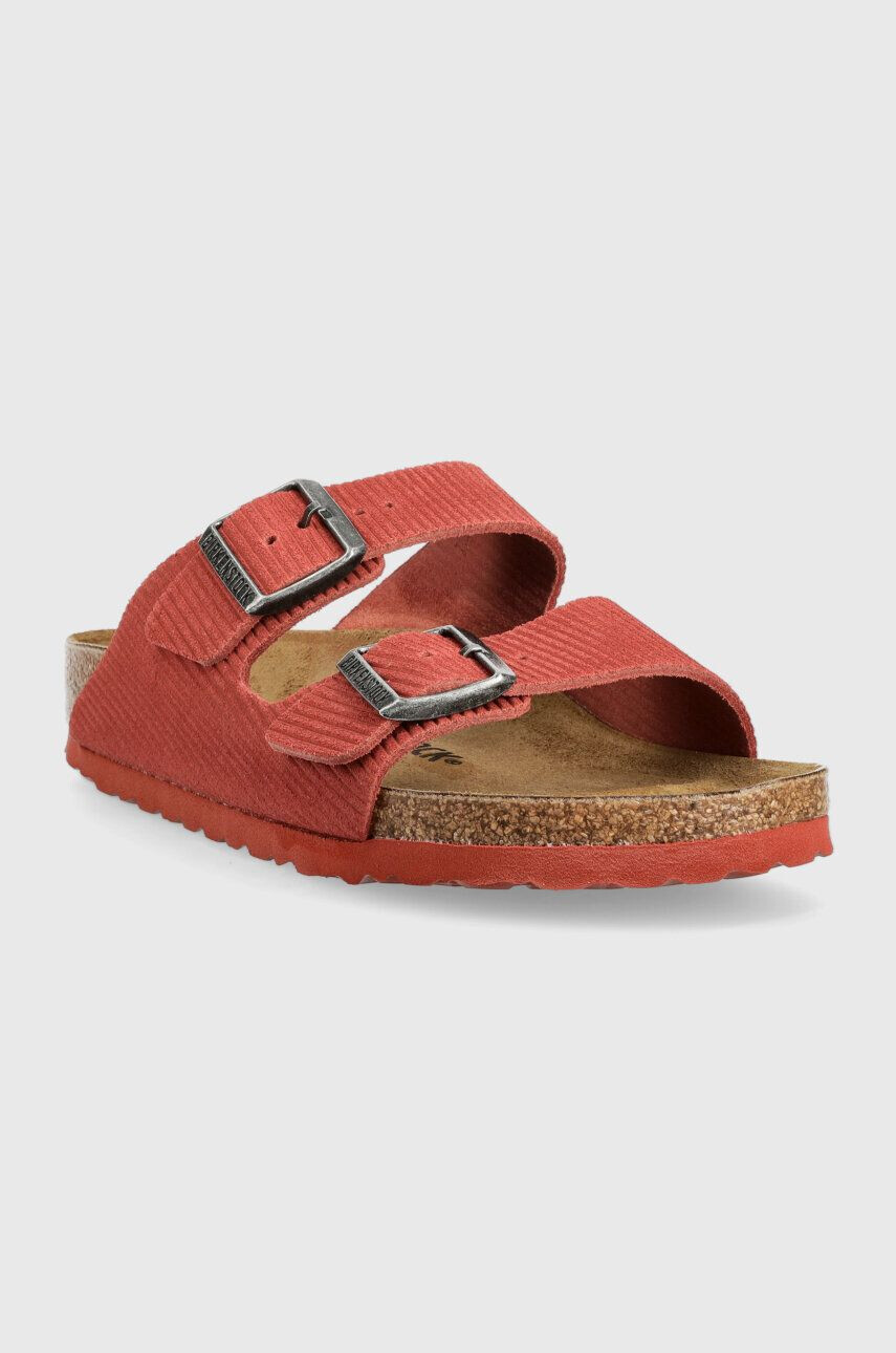 Birkenstock Natikači iz semiša Arizona Corduroy ženski rdeča barva 1026102 - Pepit.si