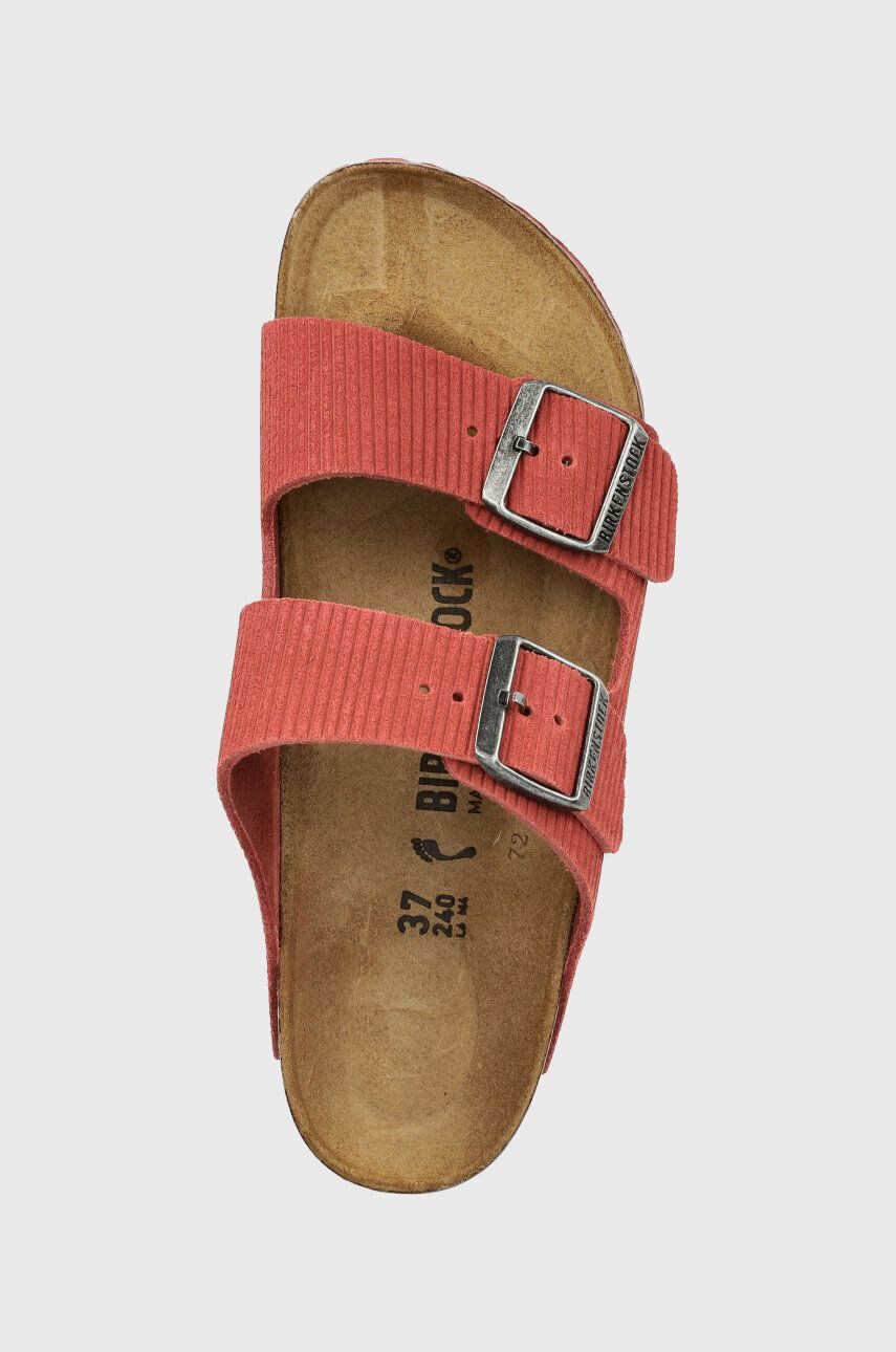 Birkenstock Natikači iz semiša Arizona Corduroy ženski rdeča barva 1026102 - Pepit.si