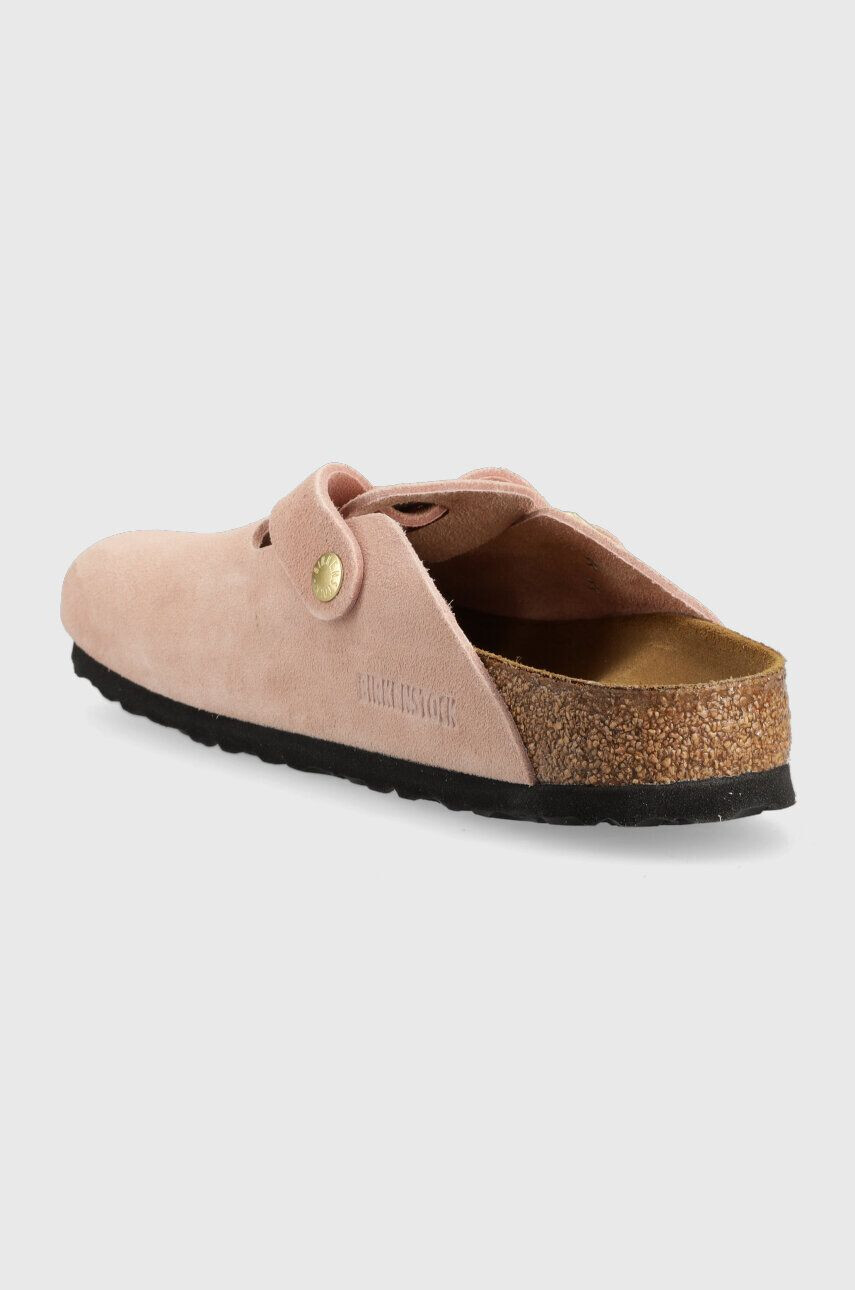 Birkenstock Natikači iz semiša Boston ženski roza barva 1026171 - Pepit.si