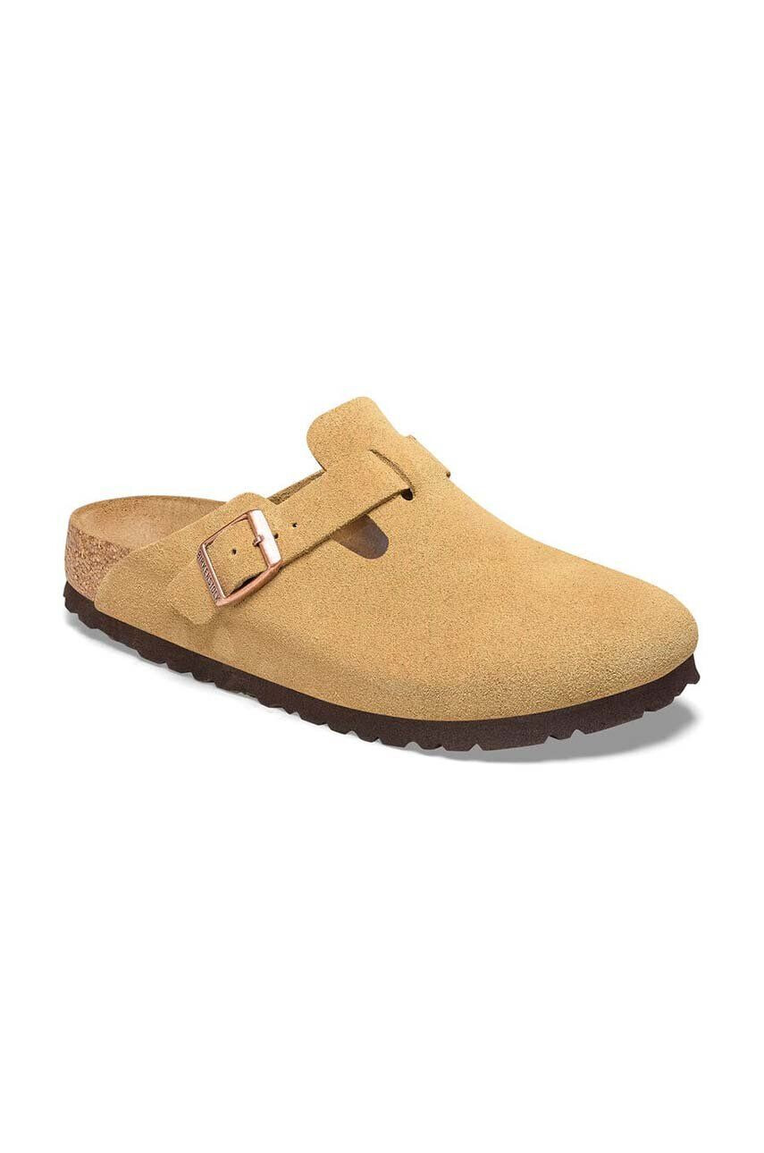 Birkenstock Natikači iz semiša Boston ženski bež barva 1026164 - Pepit.si