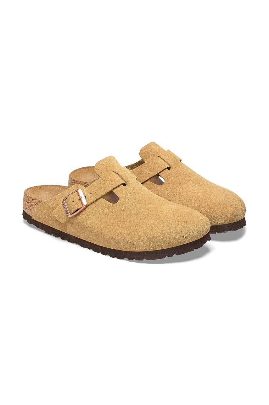 Birkenstock Natikači iz semiša Boston ženski bež barva 1026164 - Pepit.si