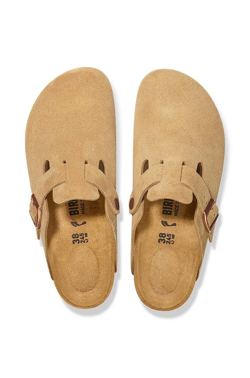 Birkenstock Natikači iz semiša Boston ženski bež barva 1026164 - Pepit.si