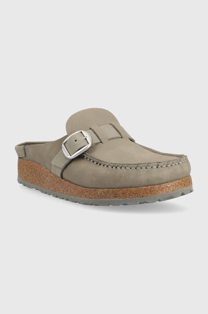 Birkenstock Natikači iz semiša Buckley ženski siva barva 1023649 - Pepit.si