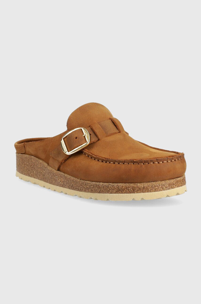 Birkenstock Natikači iz semiša Buckley ženski rjava barva 1024028 - Pepit.si